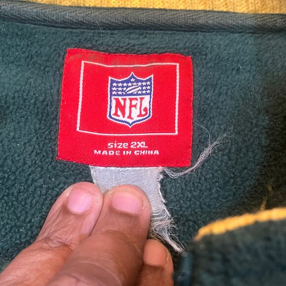 Vintage NFL Men 2Xl Green Bay Packers 1/4 Zip Fleece Sweater Long Sleeve - Picture 3 of 6